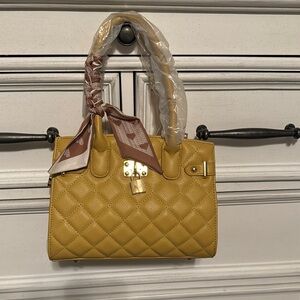 Elegant Yellow Quilted Handbag